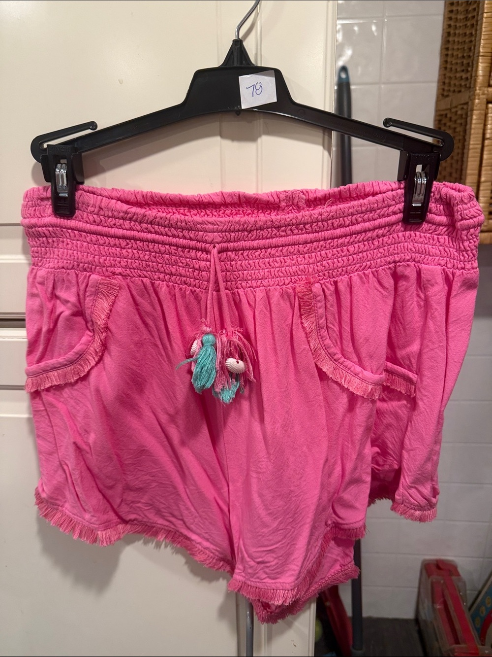 Japna Pink Women's Smocked Waist Casual sleep Shorts size medium 7:23